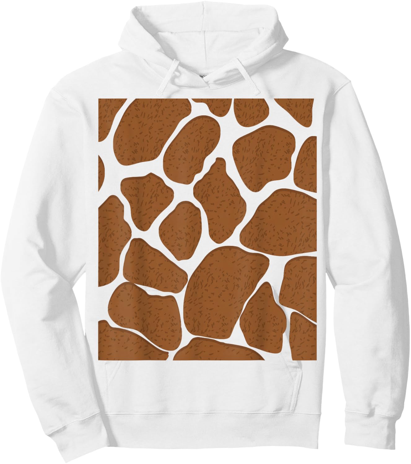 Giraffe Print Pattern Animal Easy Halloween Hoodie - Hoodie | White