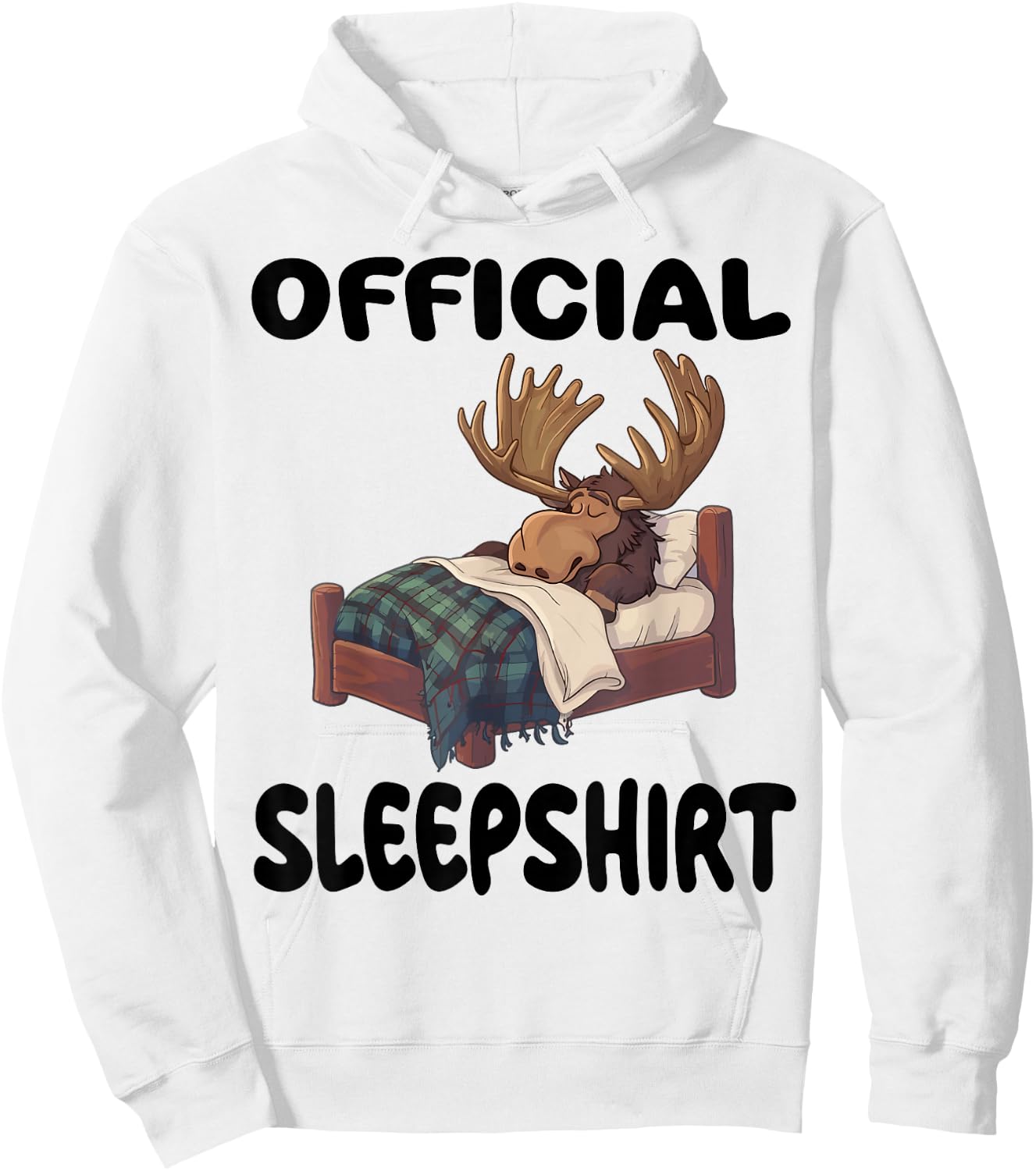 Moose Official Sleepshirt Pajamas Nightgown Hoodie - Hoodie | White