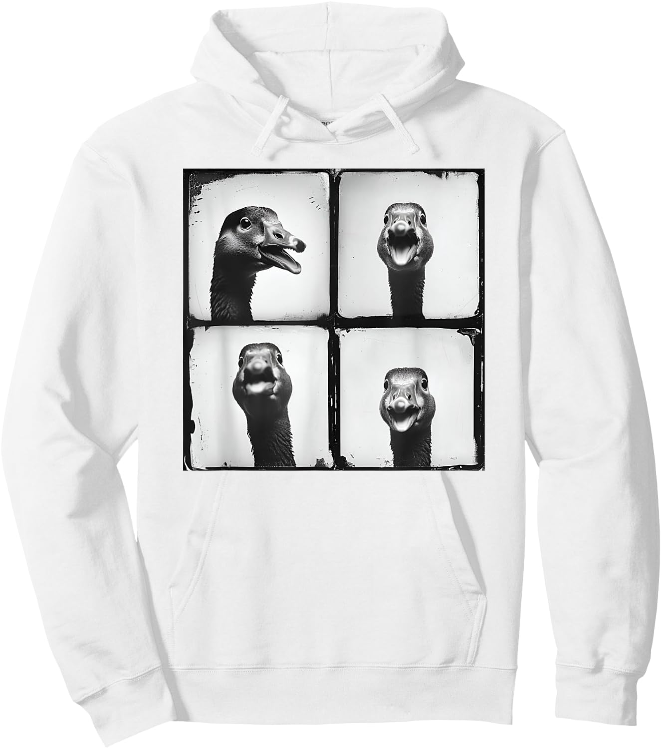 Cool Goose Face Photo Love Geese Farmyard Funny Retro Animal Hoodie - Hoodie | White