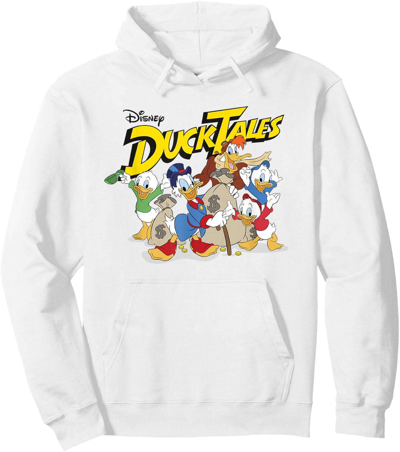 Disney DuckTales Main Cast with Money Bags Group Shot Hoodie - Hoodie | White
