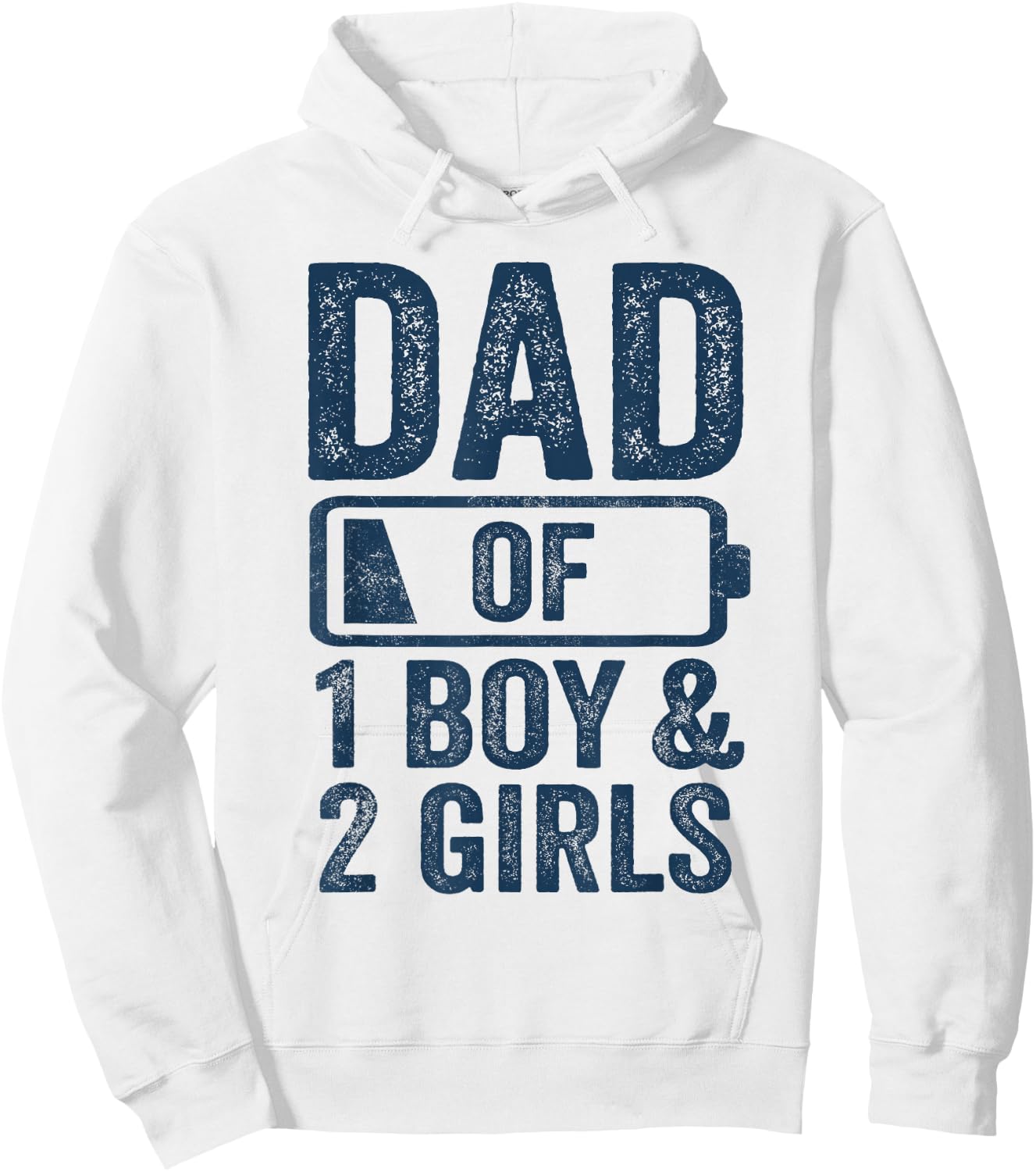 Dad of 1 Boy & 2 Girls Gifts Daddy of 3 Kids Hoodie - Hoodie | White