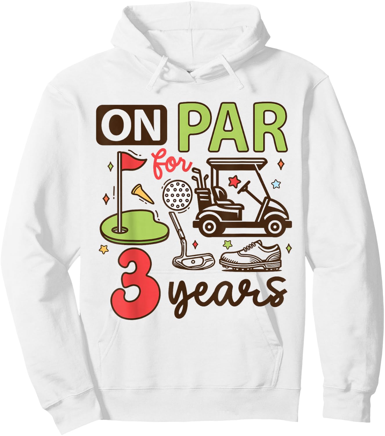 Funny 3rd Birthday Golf Shirt 3 Years Old Golfer Kids Boys Hoodie - Hoodie | White