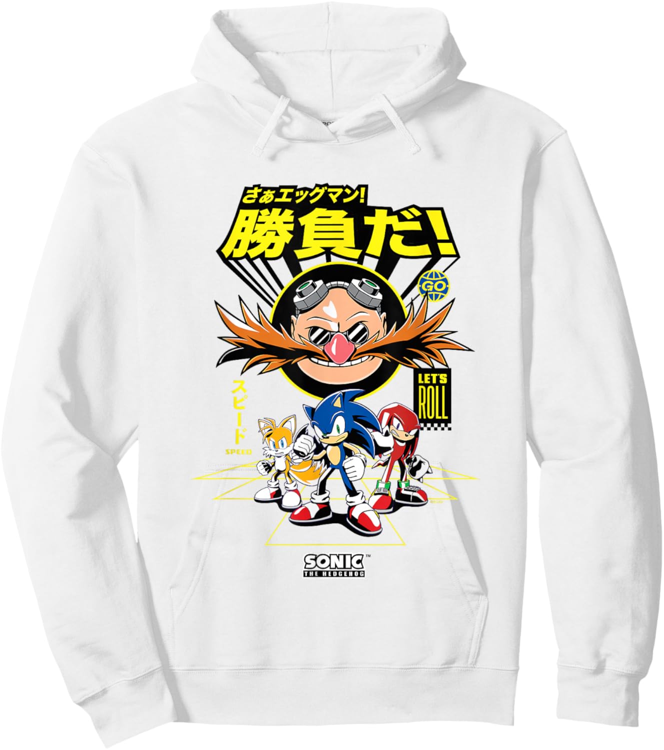Sonic The Hedgehog Come On Eggman! Kanji Group Shot Hoodie - Hoodie | White
