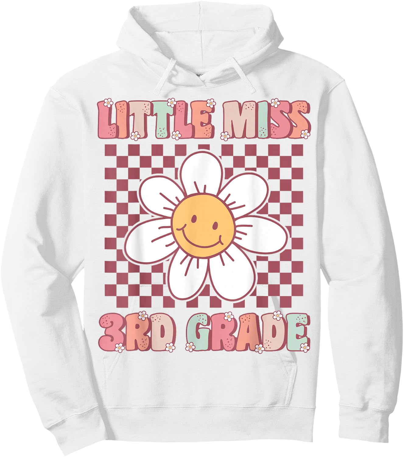 Little Miss 3rd Grade Cute Groovy Third Grade Back to School Hoodie - Hoodie | White