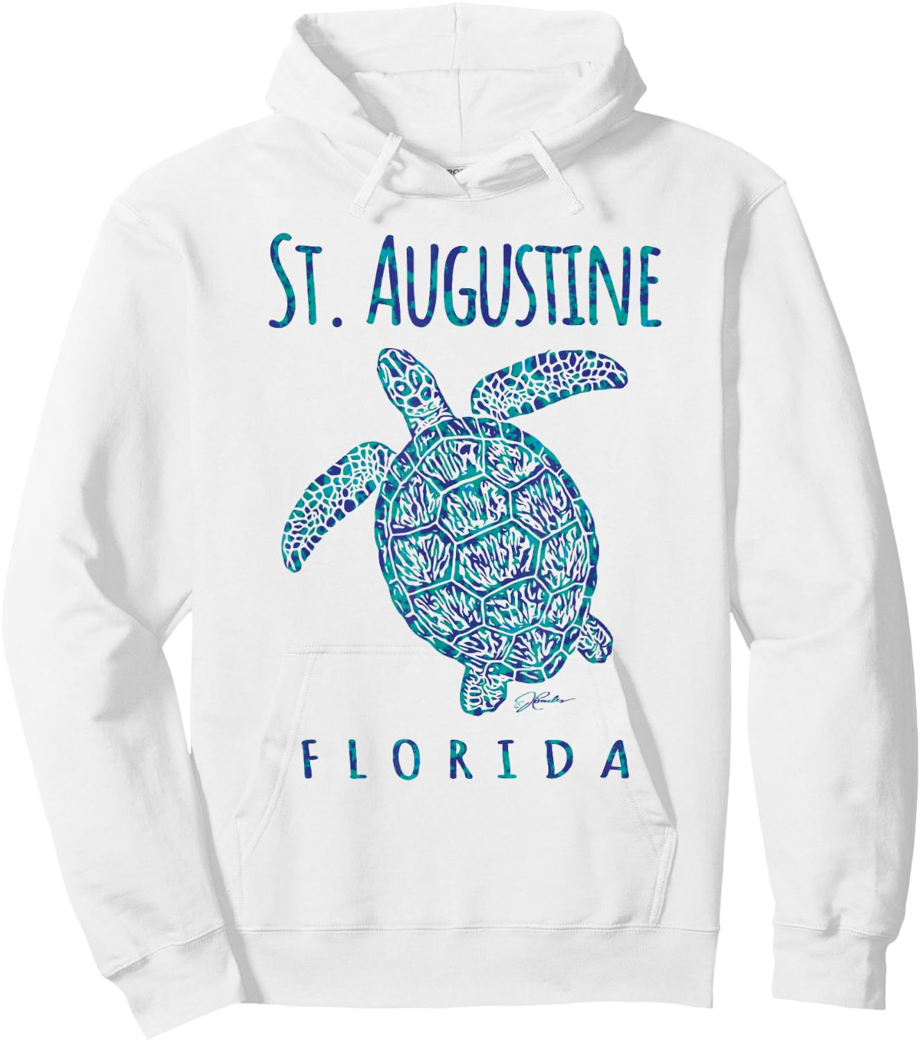 JCombs: St. Augustine, FL, Sea Turtle, Beach Hoodie - Hoodie | White