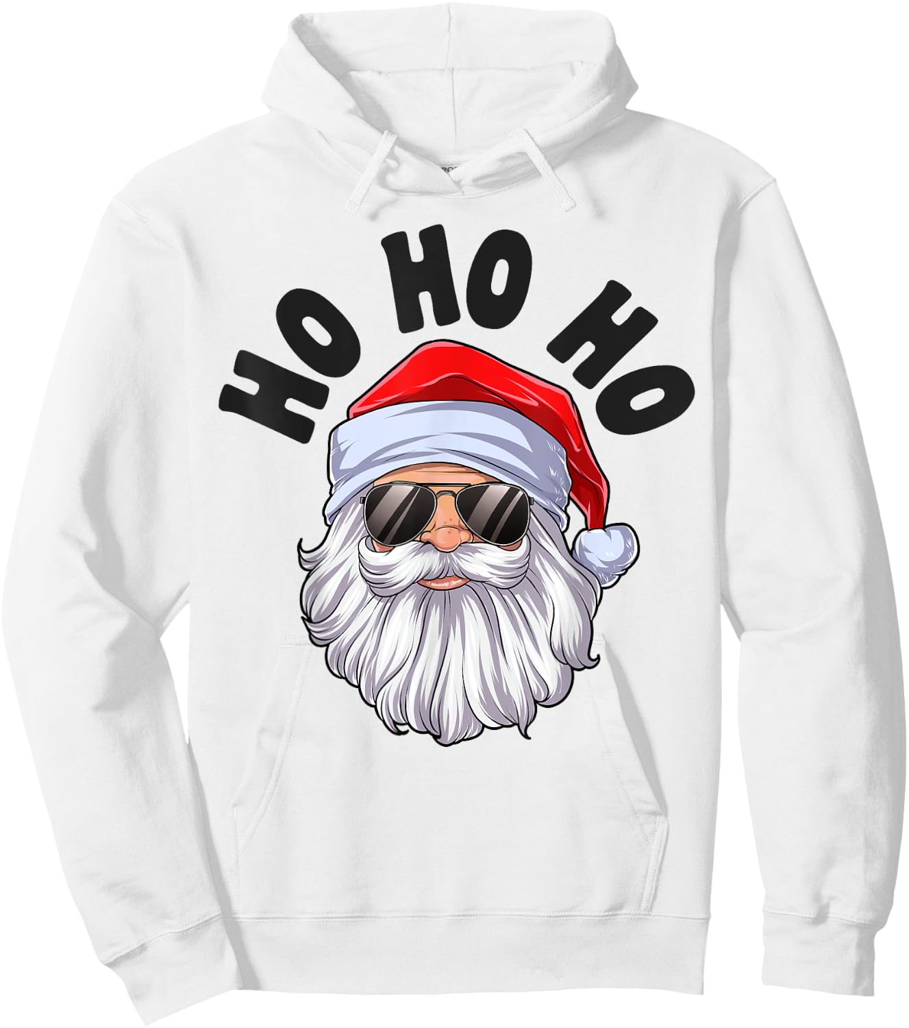 Ho Ho Ho Christmas Santa Funny Xmas Boys Girls Sunglasses Hoodie - Hoodie | White