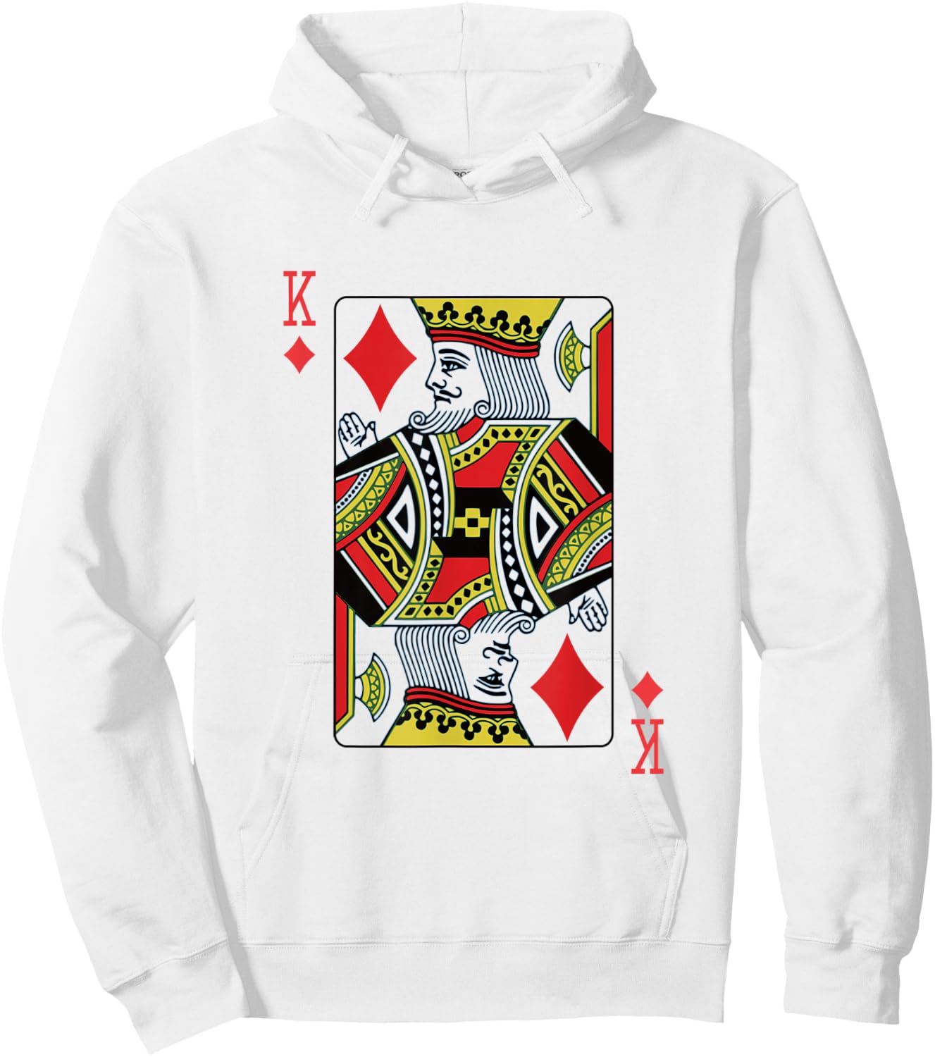 King of Diamonds Playing Card Poker Hoodie - Hoodie | White