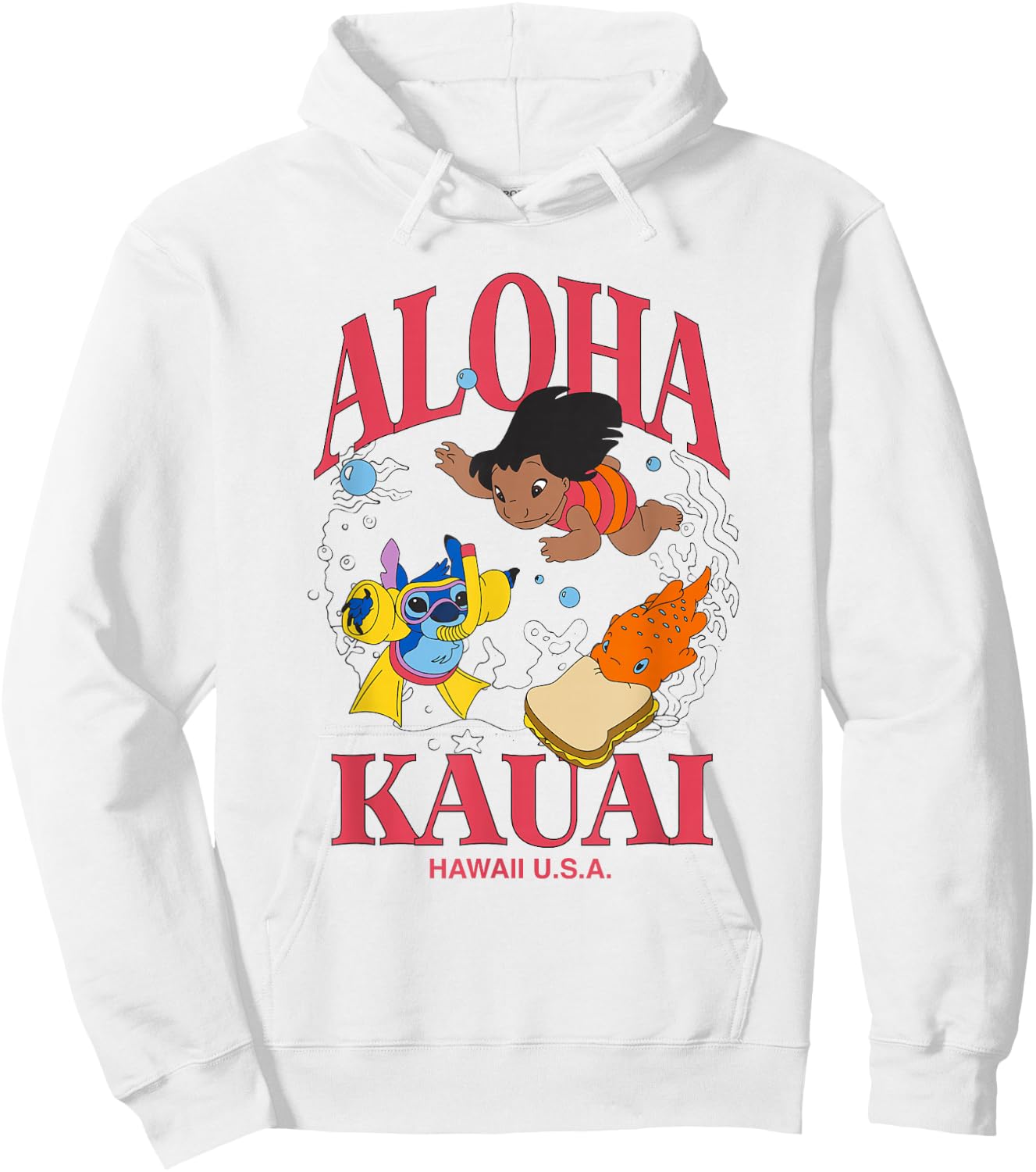 Disney Lilo & Stitch Aloha Kauai Hawaii Underwater Fun Hoodie - Hoodie | White