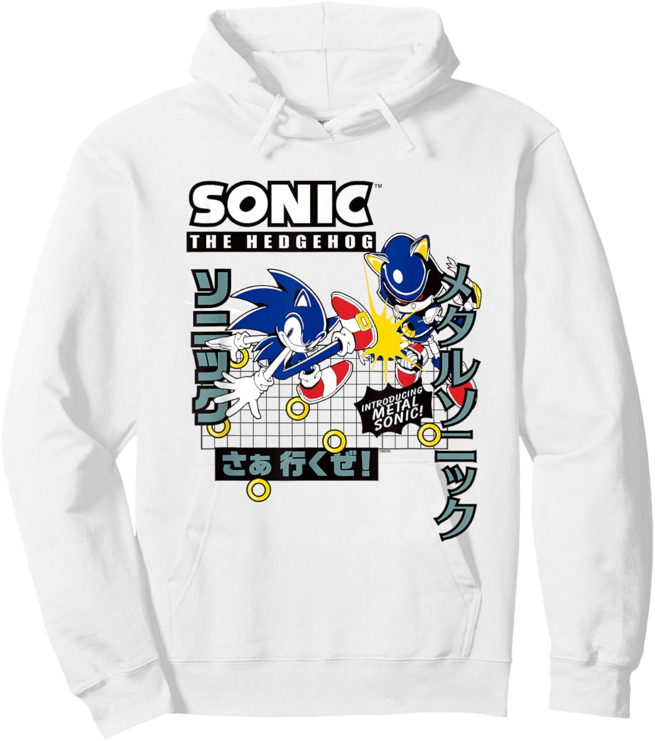 Sonic The Hedgehog Introducing Metal Sonic! Epic Fight Retro Hoodie - Hoodie | White