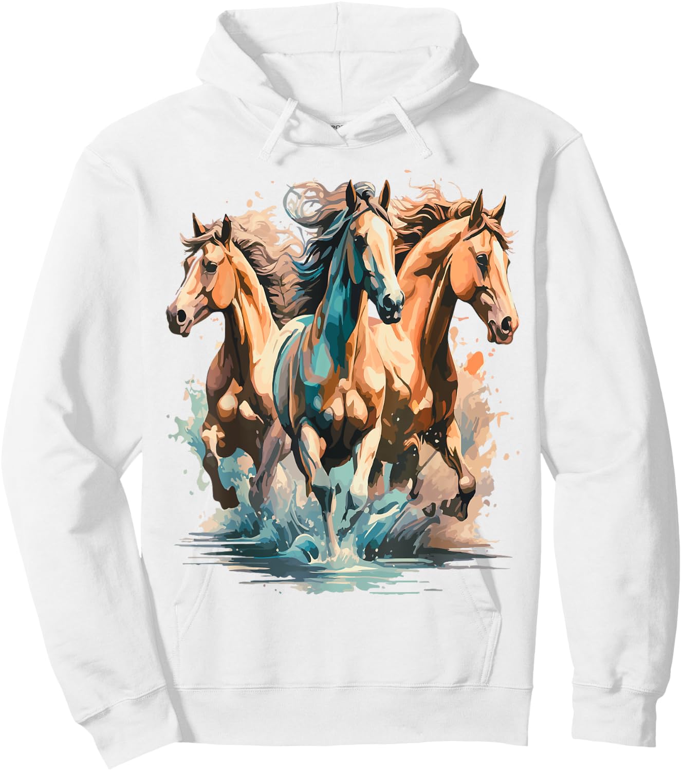 Running Crazy Wild Horses Gift Teenage Girls Boys Men Women Hoodie - Hoodie | White