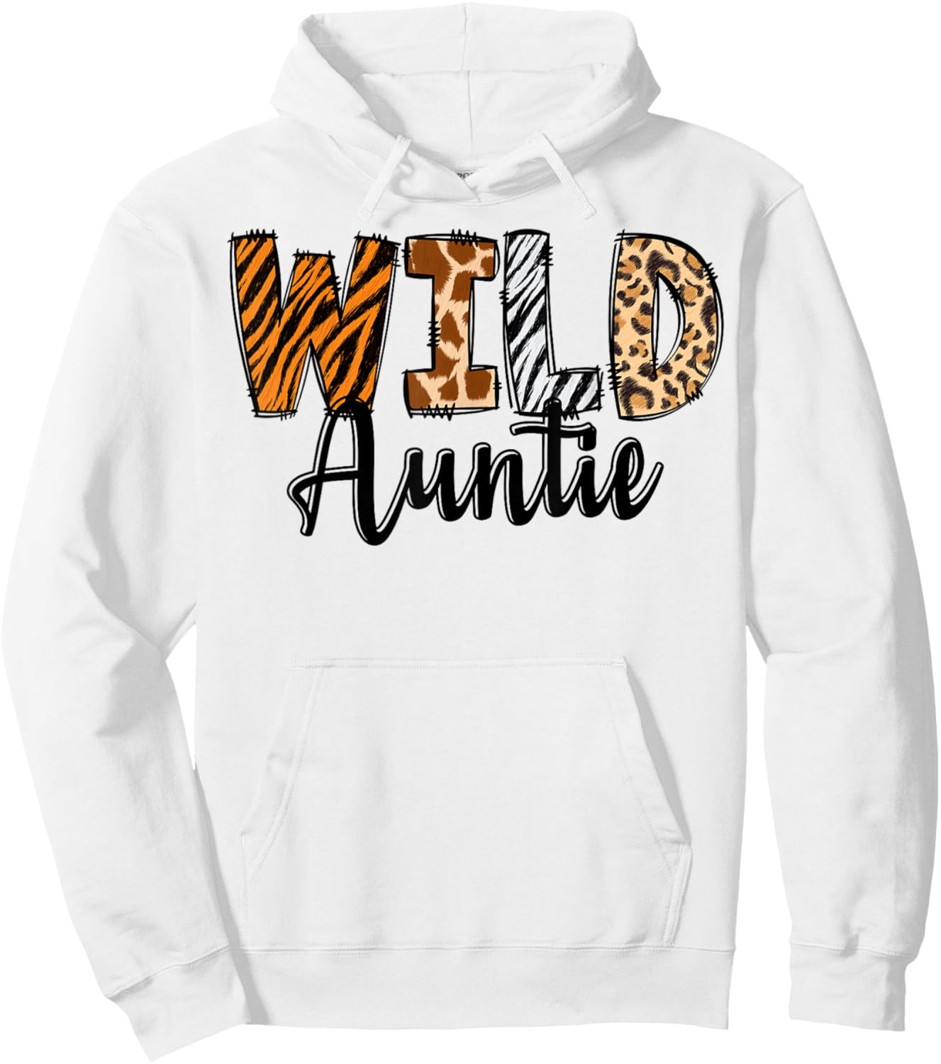 Wild Auntie Zoo Born Two Be Wild B-day Safari Jungle Animal Hoodie - Hoodie | White
