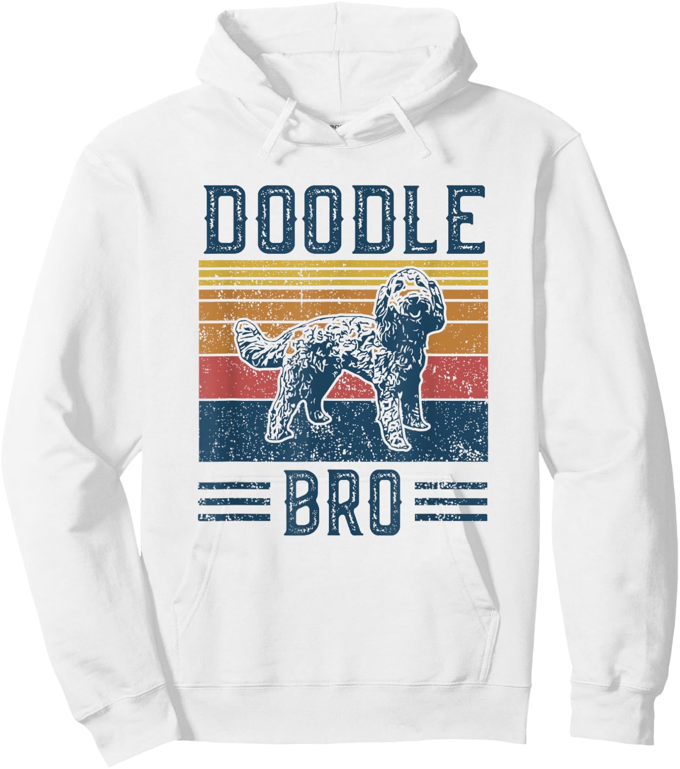 Vintage Doodle Bro Brother - Aussie Doodle & Goldendoodle Hoodie - Hoodie | White