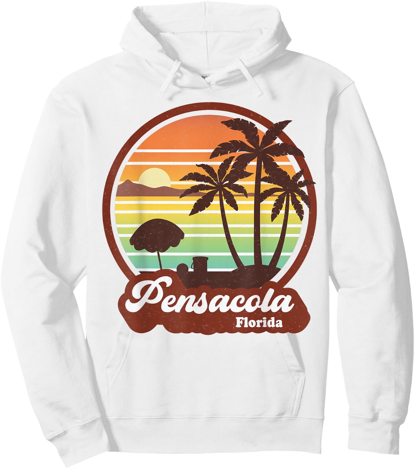 Vintage Pensacola Florida FL Retro Summer Vacation Souvenir Hoodie - Hoodie | White