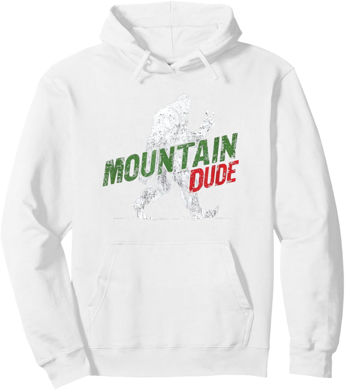Mountain Dude Funny Bigfoot Sasquatch Rock On Hiking Hoodie - Hoodie | White