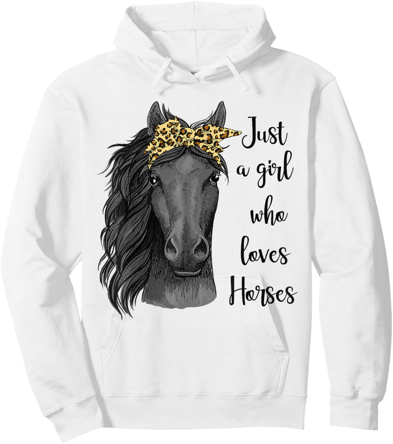 Just A Girl Who Loves Horses Bandana Horseback Riding Gifts Hoodie - Hoodie | White