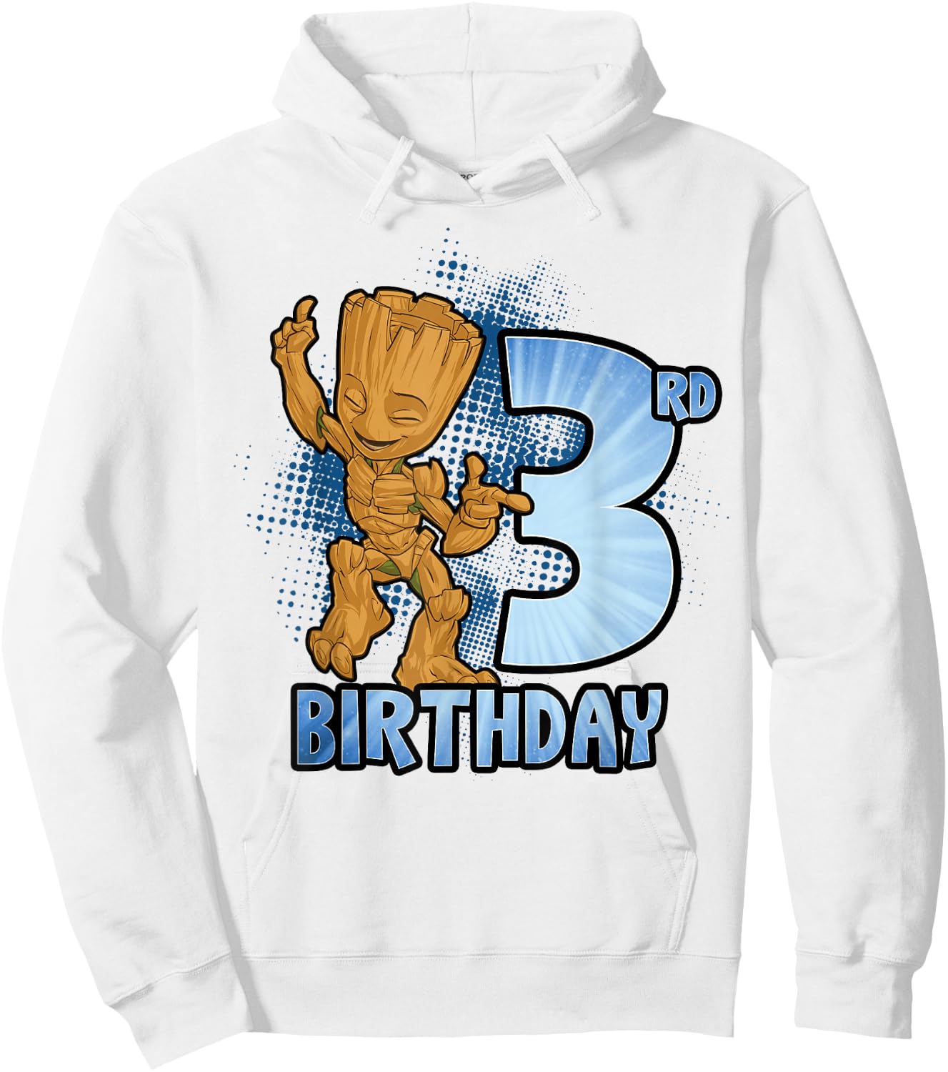 Marvel Guardians Of The Galaxy Baby Groot 3rd Birthday Hoodie - Hoodie | White