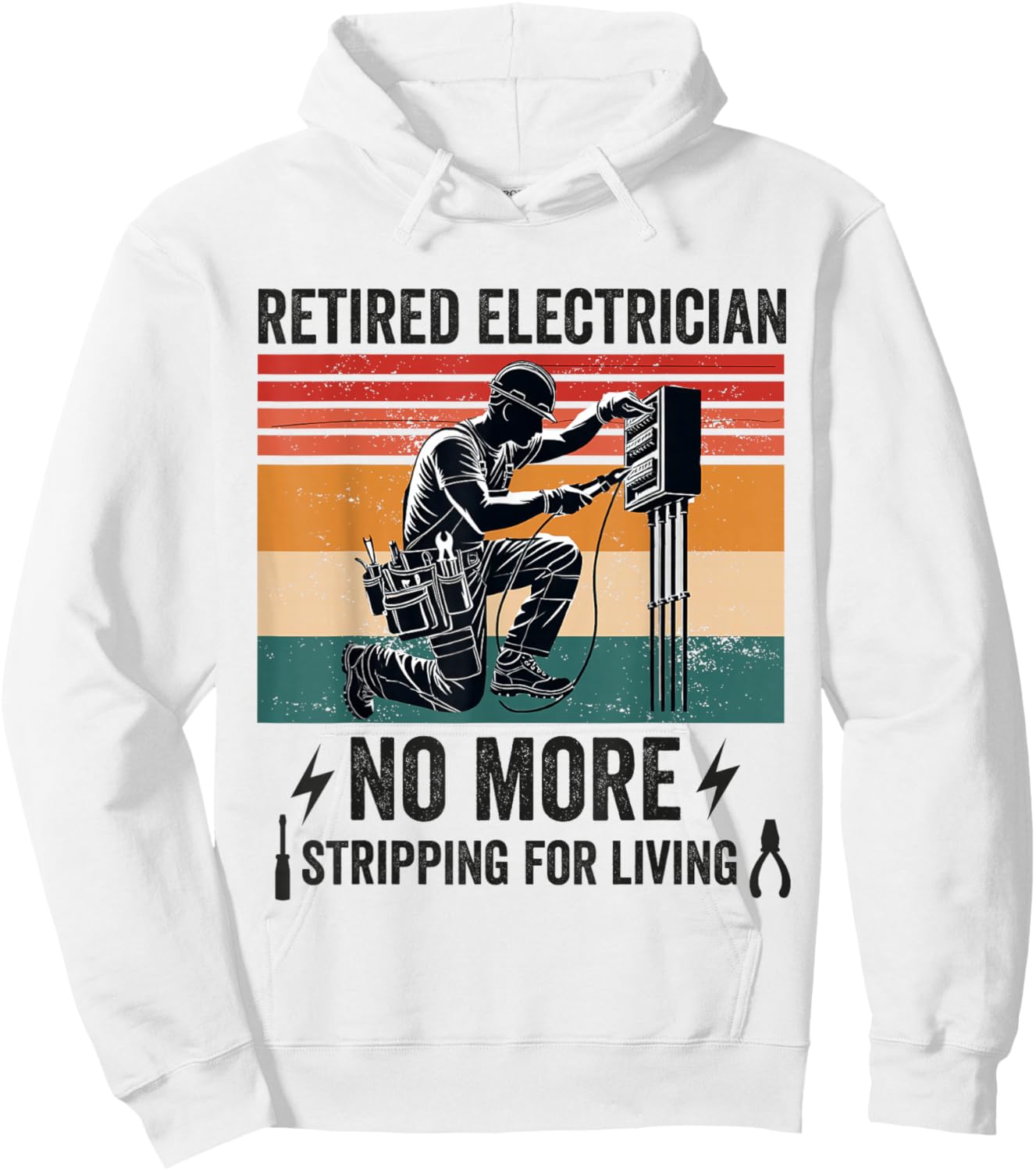 Retired Electrician Retiring Electrical Engineer Retirement Hoodie - Hoodie | White