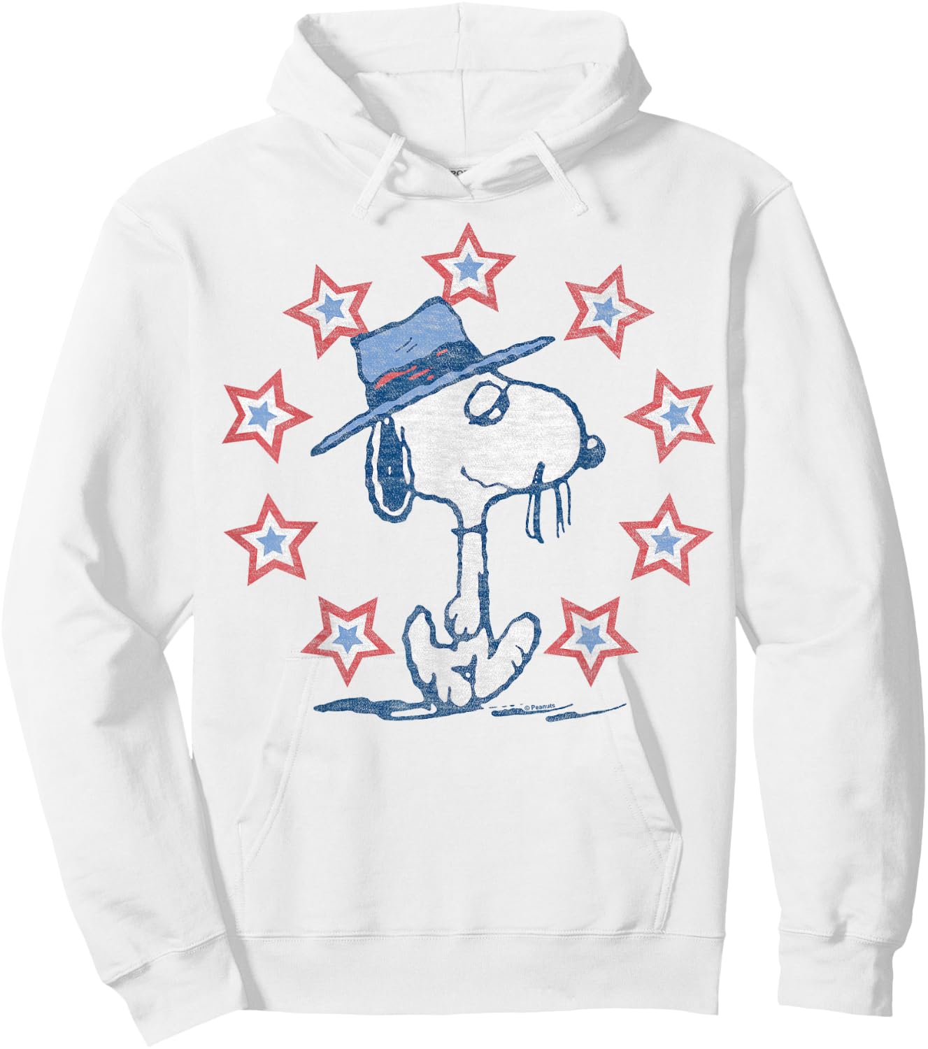 Peanuts - Spike Red White Blue Americana Stars Hoodie - Hoodie | White