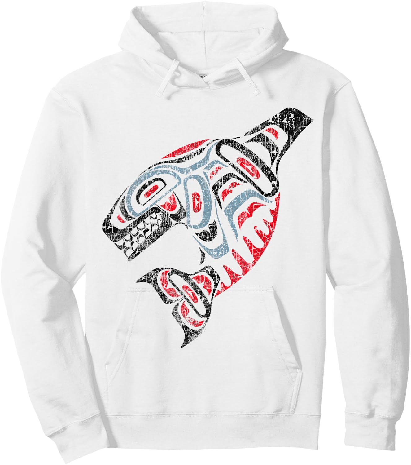 vintage Orca Killer Whale Pacific Northwest Native American Hoodie - Hoodie | White