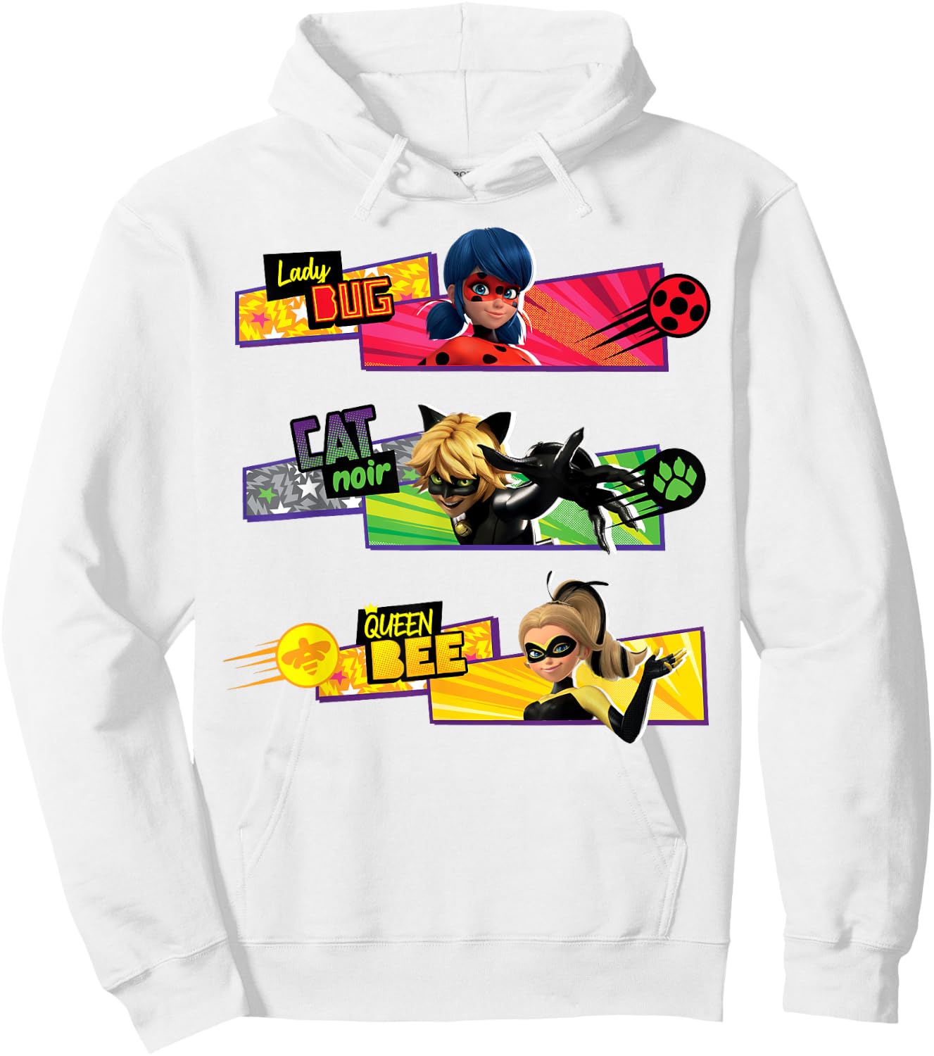 Miraculous Collection Ladybug Cat Noir Queen Bee Hoodie - Hoodie | White