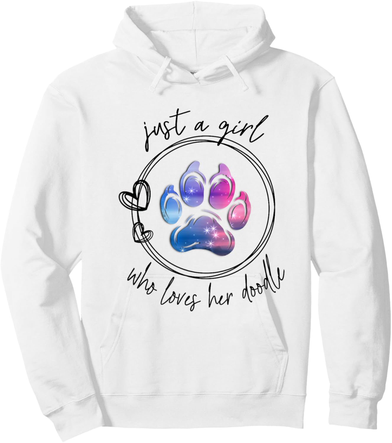 Just a Girl Who Loves Her Doodle Goldendoodle Bernedoodle Hoodie - Hoodie | White