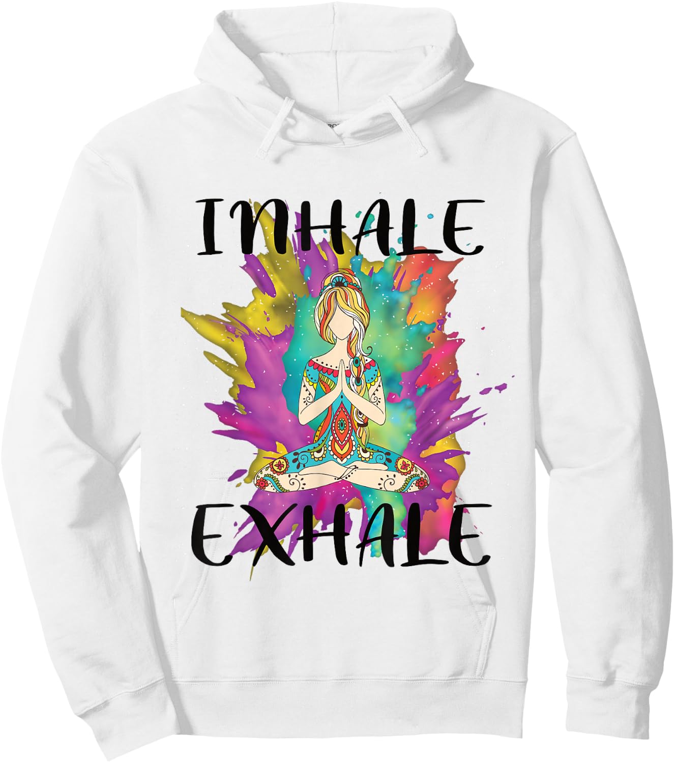 Inhale Exhale Meditation Workout Exercise Yoga Lover Gift Hoodie - Hoodie | White
