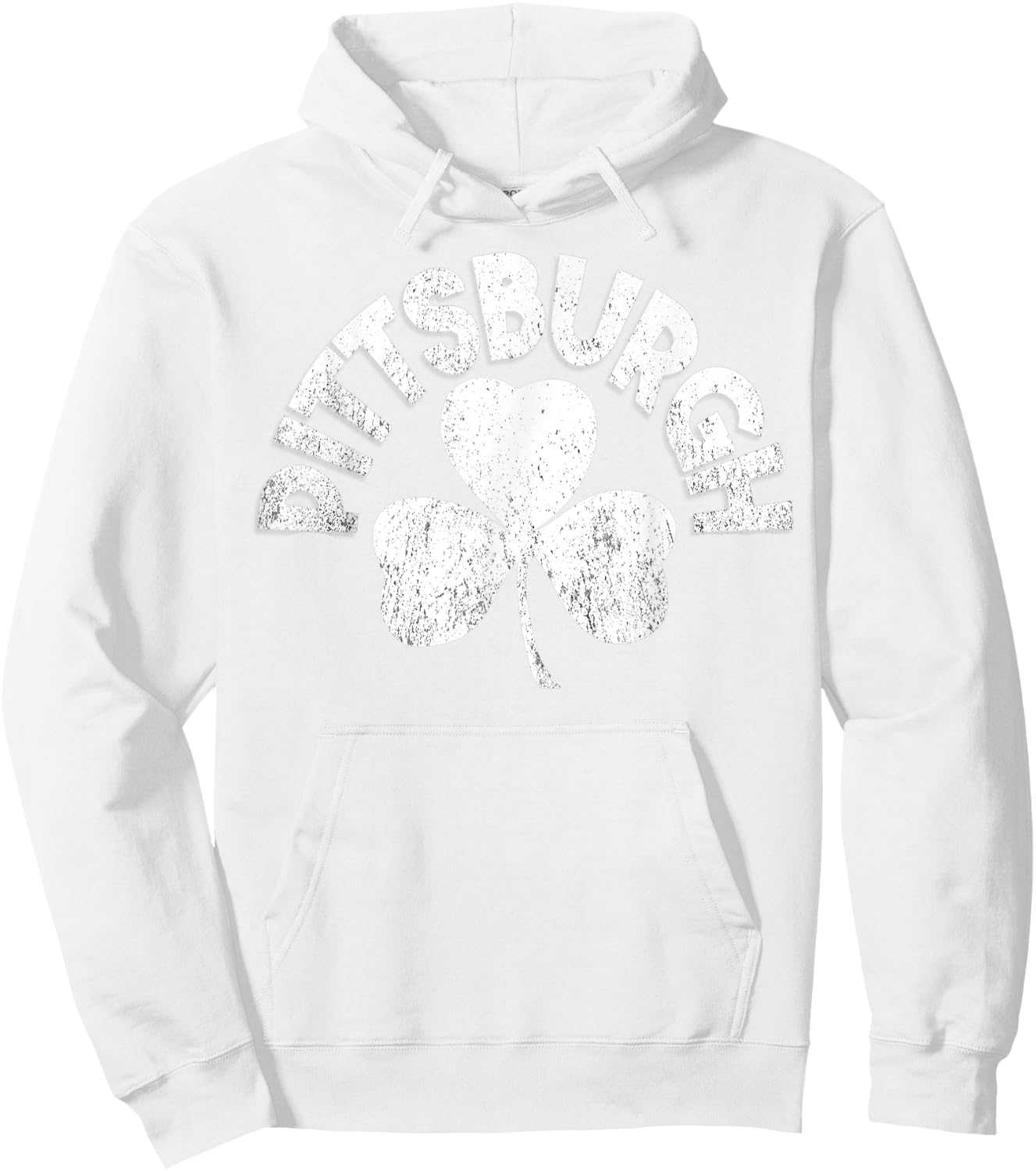 Pittsburgh St Patricks Day Distressed Irish Pittsburgh Hoodie - Hoodie | White