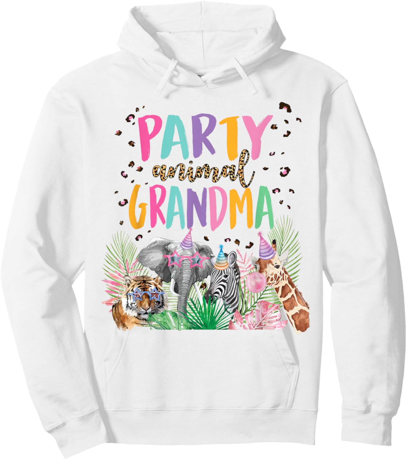 Grandma Of The Birthday Boy Girl Zoo Theme Animal Party Hoodie - Hoodie | White