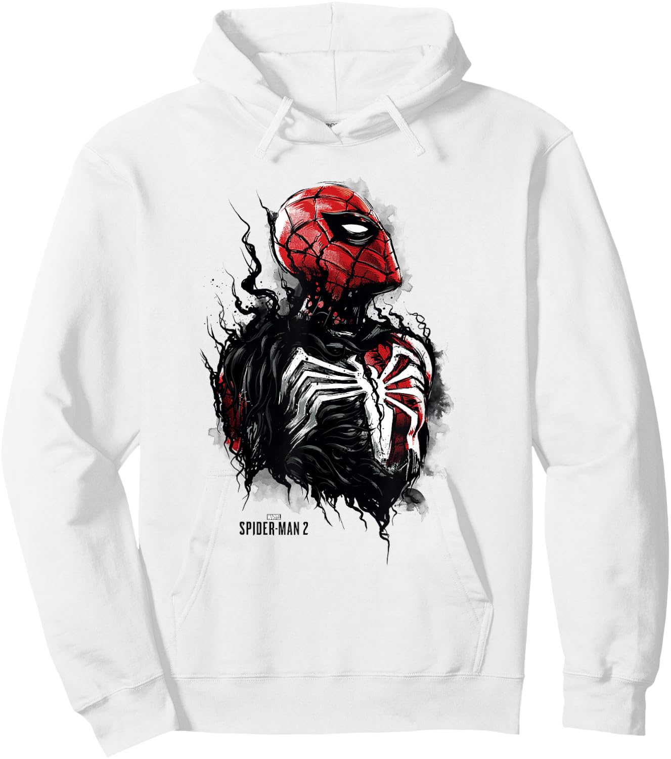 Marvel Spider-Man 2 Black Suit Peter Parker Overtaking Hoodie - Hoodie | White
