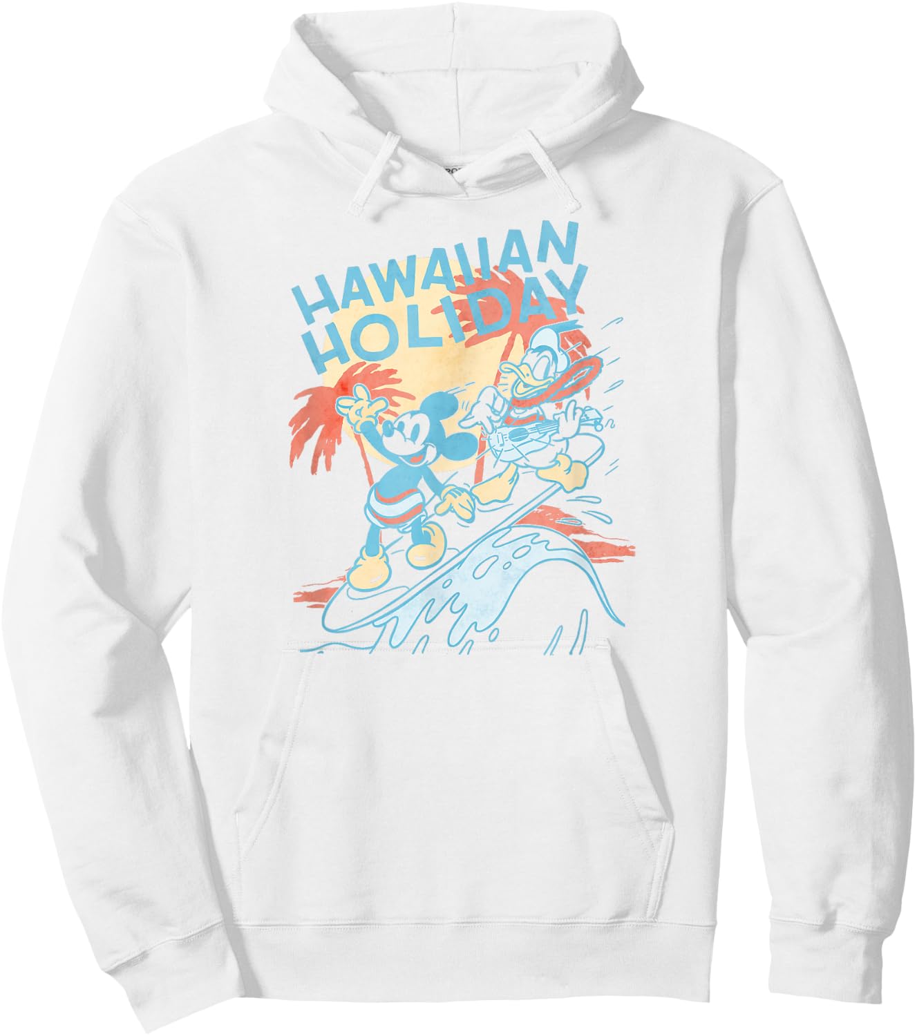 Disney Mickey And Friends Hawaiian Holiday Duo Retro Poster Hoodie - Hoodie | White