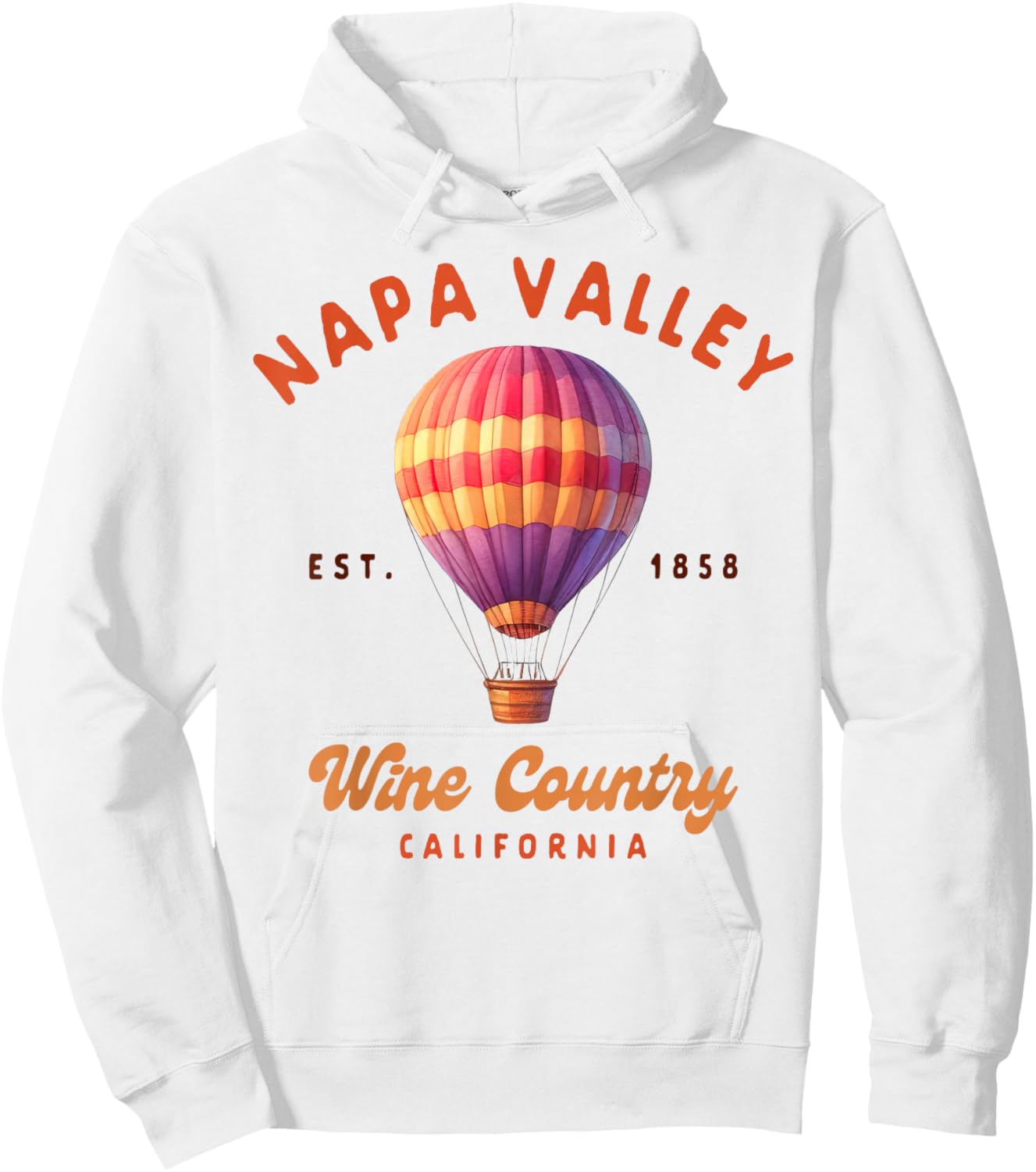 Napa Valley Travel Trip Wine Country California Air Balloon Hoodie - Hoodie | White