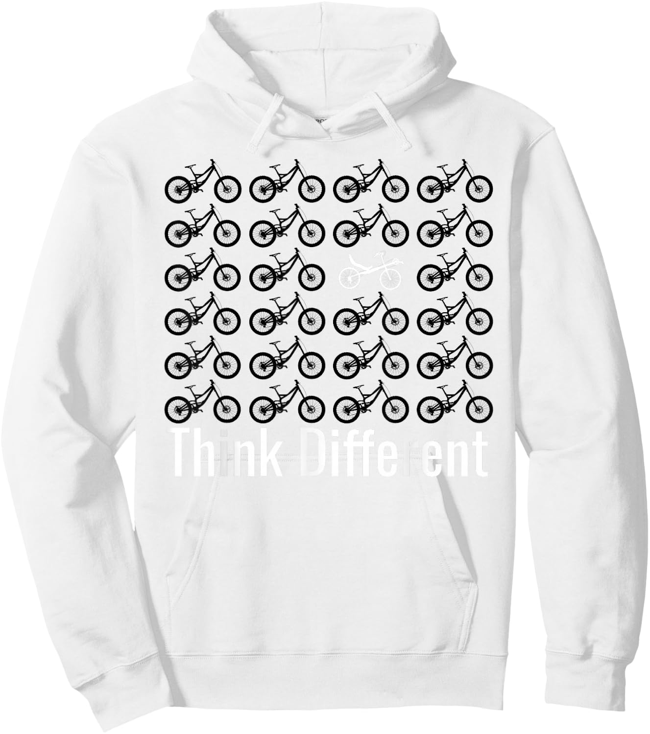 Recumbent Bike Bicycle Cycling Hoodie - Hoodie | White