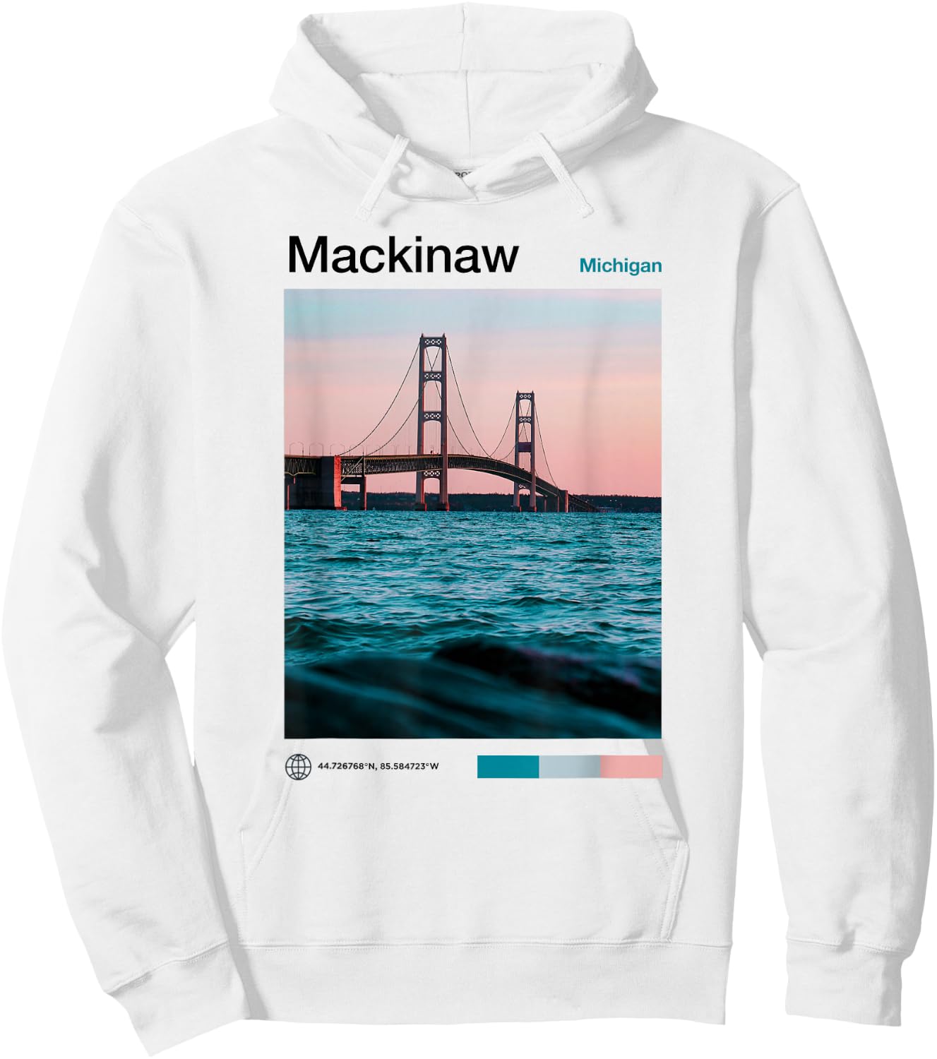 Mackinaw City Travel Art - USA Souvenir Michigan - American Hoodie - Hoodie | White