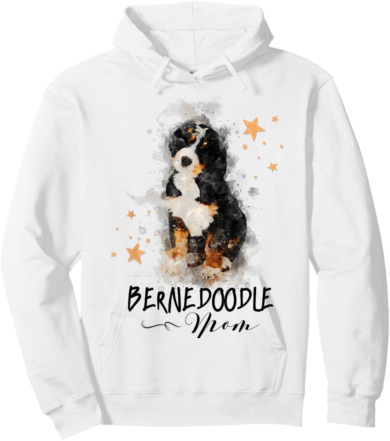 Watercolor Bernedoodle Mom Doodle Lover Gift Hoodie - Hoodie | White