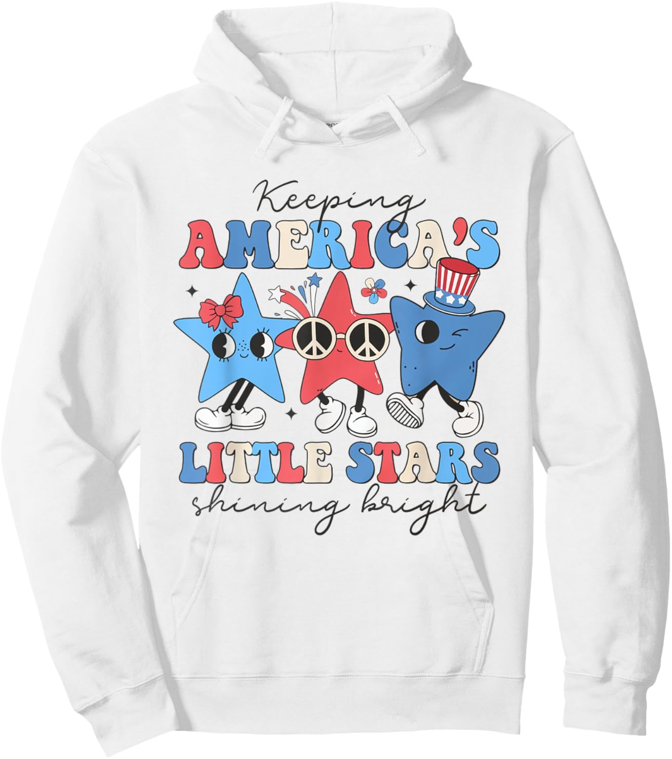 Pediatric Nurse 4th of July Little Stars Shining Bright Men Hoodie - Hoodie | White