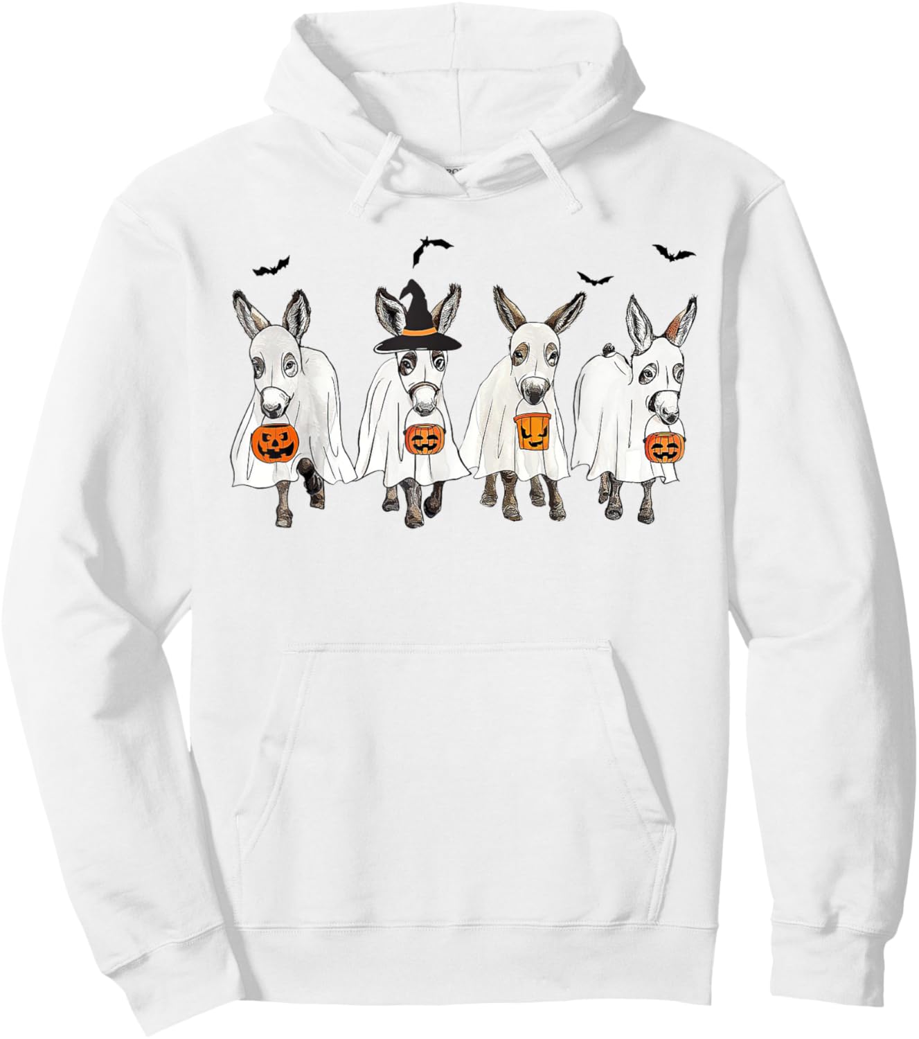 Funny Ghost Donkey Hallowen Donkey Lover Farmer Halloween Hoodie - Hoodie | White