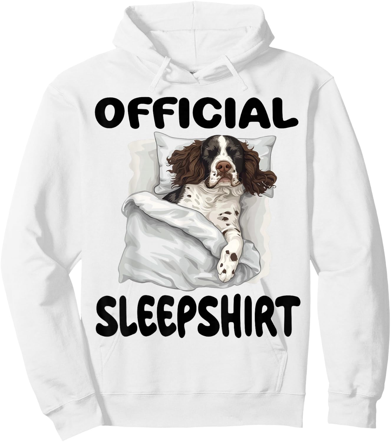 English Springer Spaniel Dog Official Sleepshirt Pajamas Hoodie - Hoodie | White