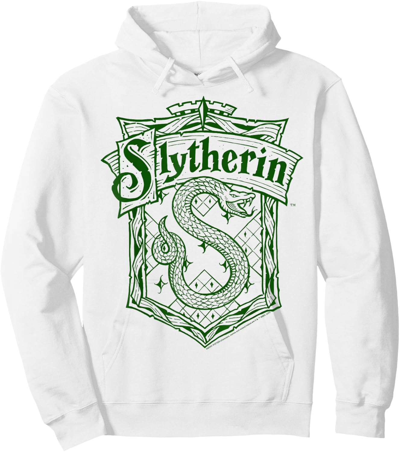Harry Potter Slytherin Detailed Crest Small Hoodie - Hoodie | White