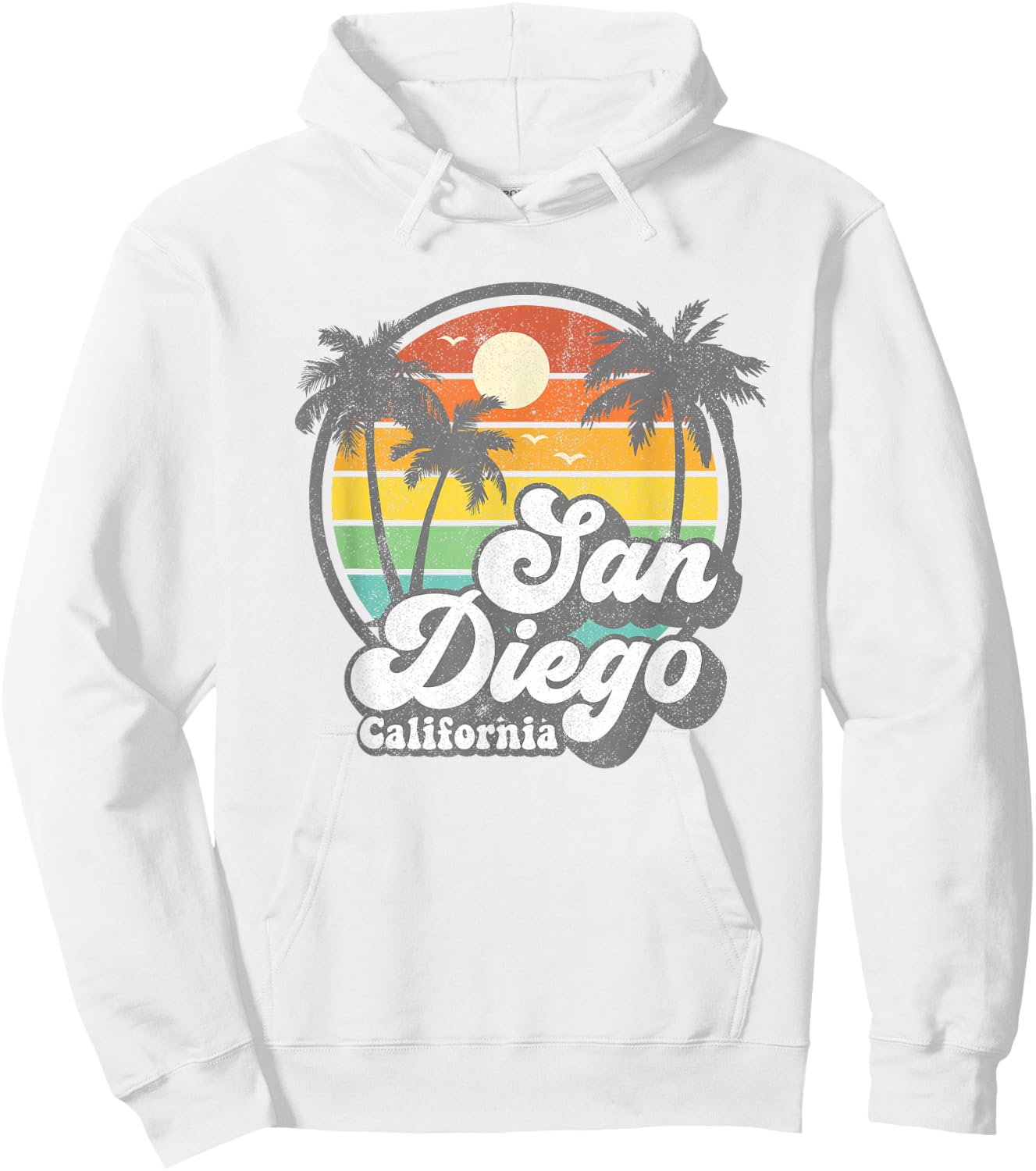 Vintage San Diego Beach California Surfing Retro Surf Gift Small Hoodie - Hoodie | White