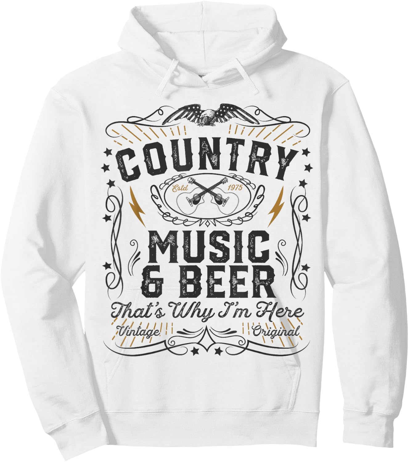 Country Music And Beer Thats Why I'm Here Gift Hoodie - Hoodie | White