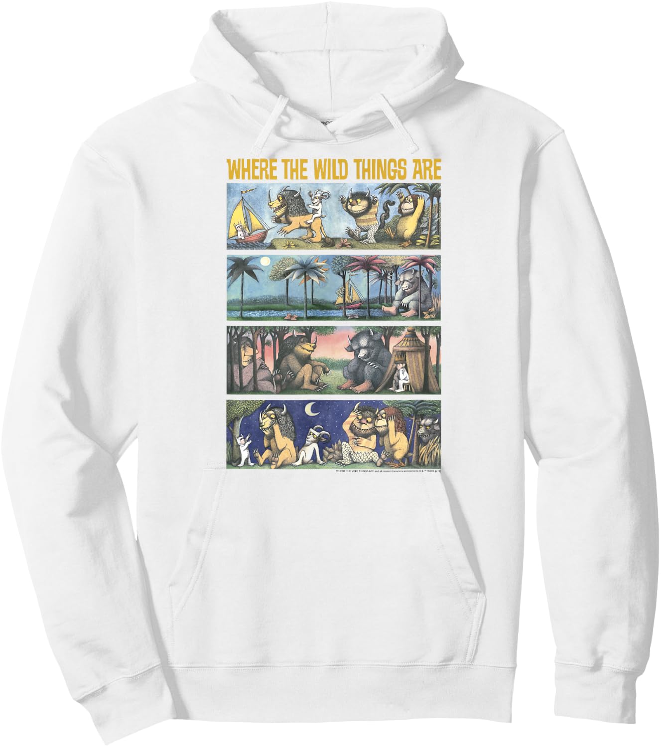 Where The Wild Things are Storybook Panels Hoodie - Hoodie | White