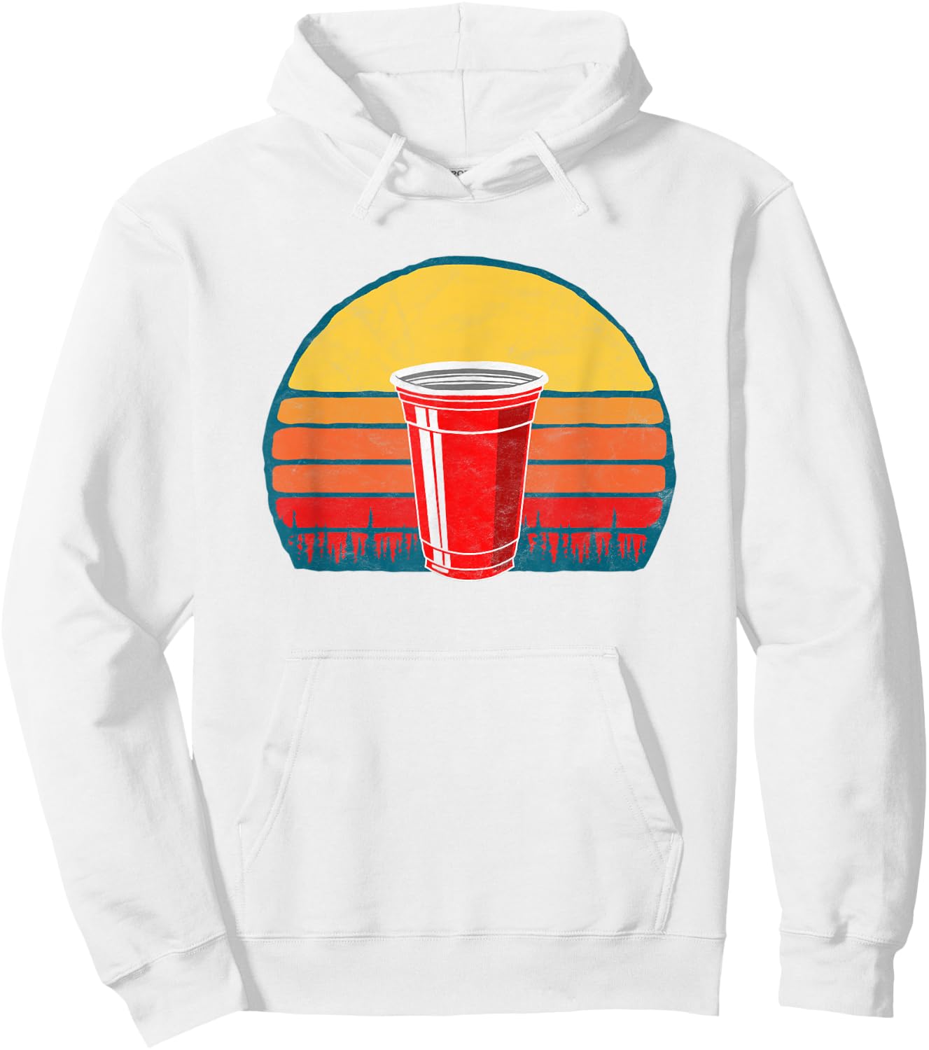 Vintage Red Plastic Cup Funny Fathers Day Beer Graphic Hoodie - Hoodie | White