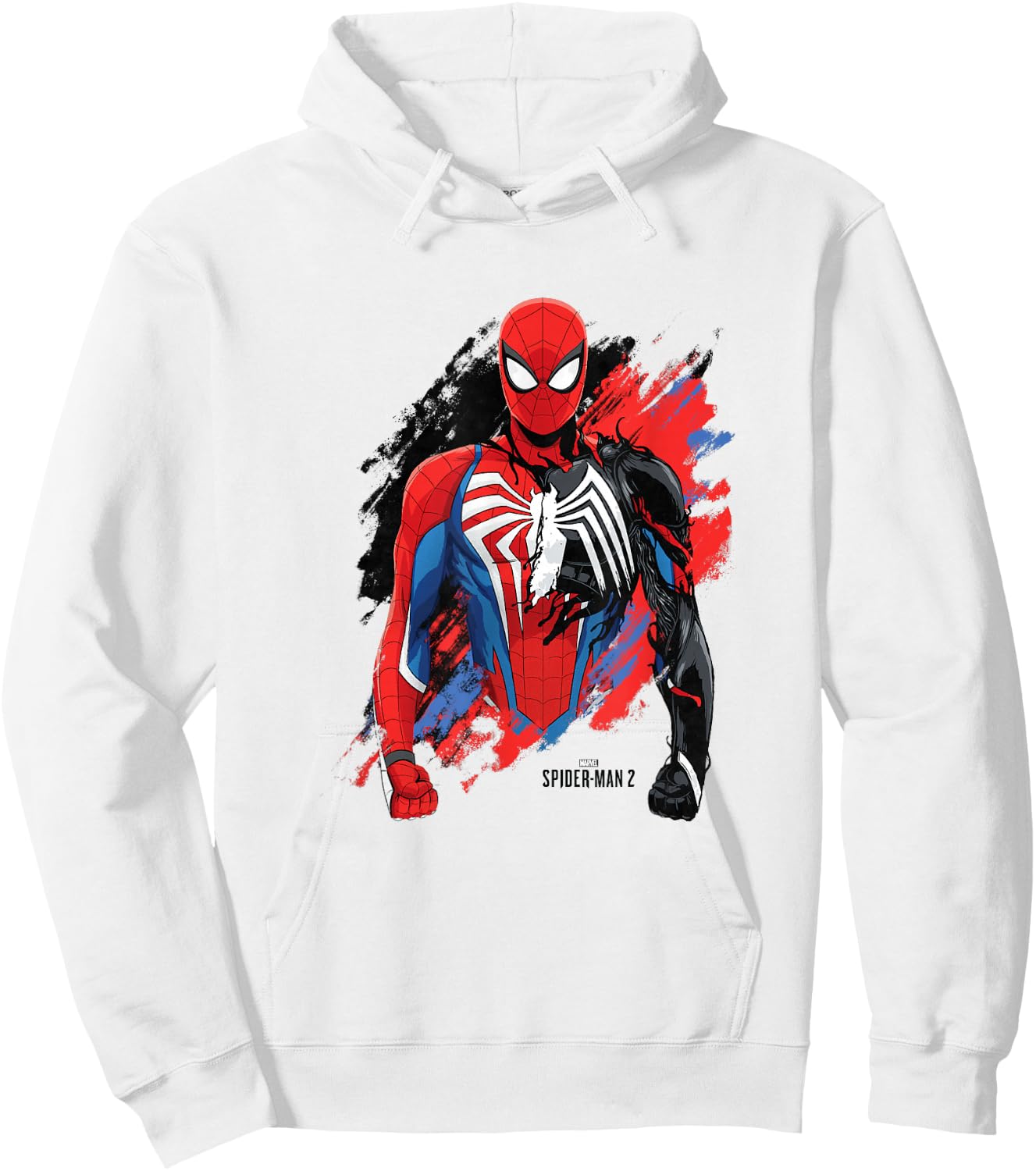 Marvel Spider-Man 2 Peter Getting Covered By The Symbiote Hoodie - Hoodie | White