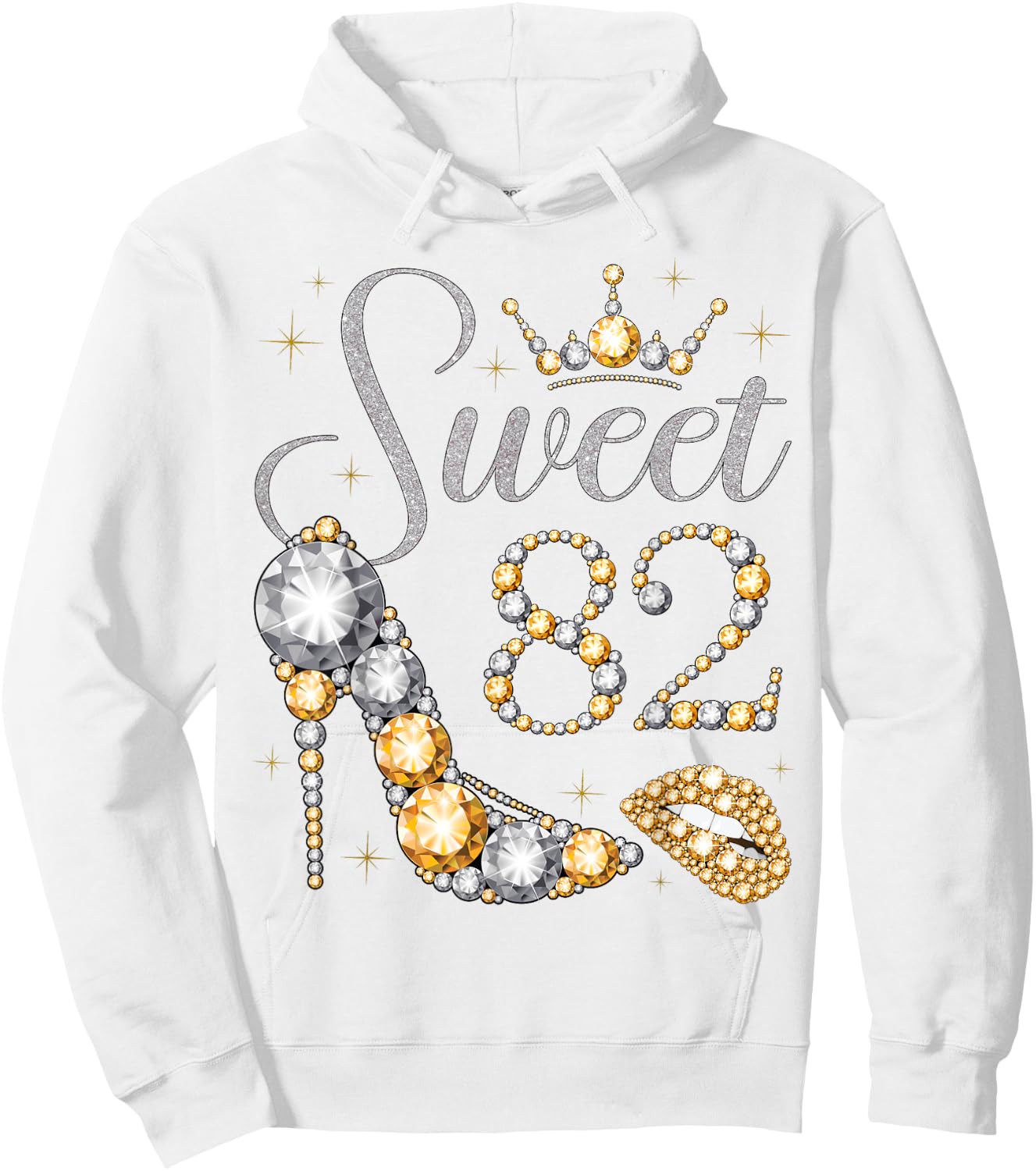 Sweet 82 Years Old 82nd Birthday Queen Princess Bday Party Hoodie - Hoodie | White