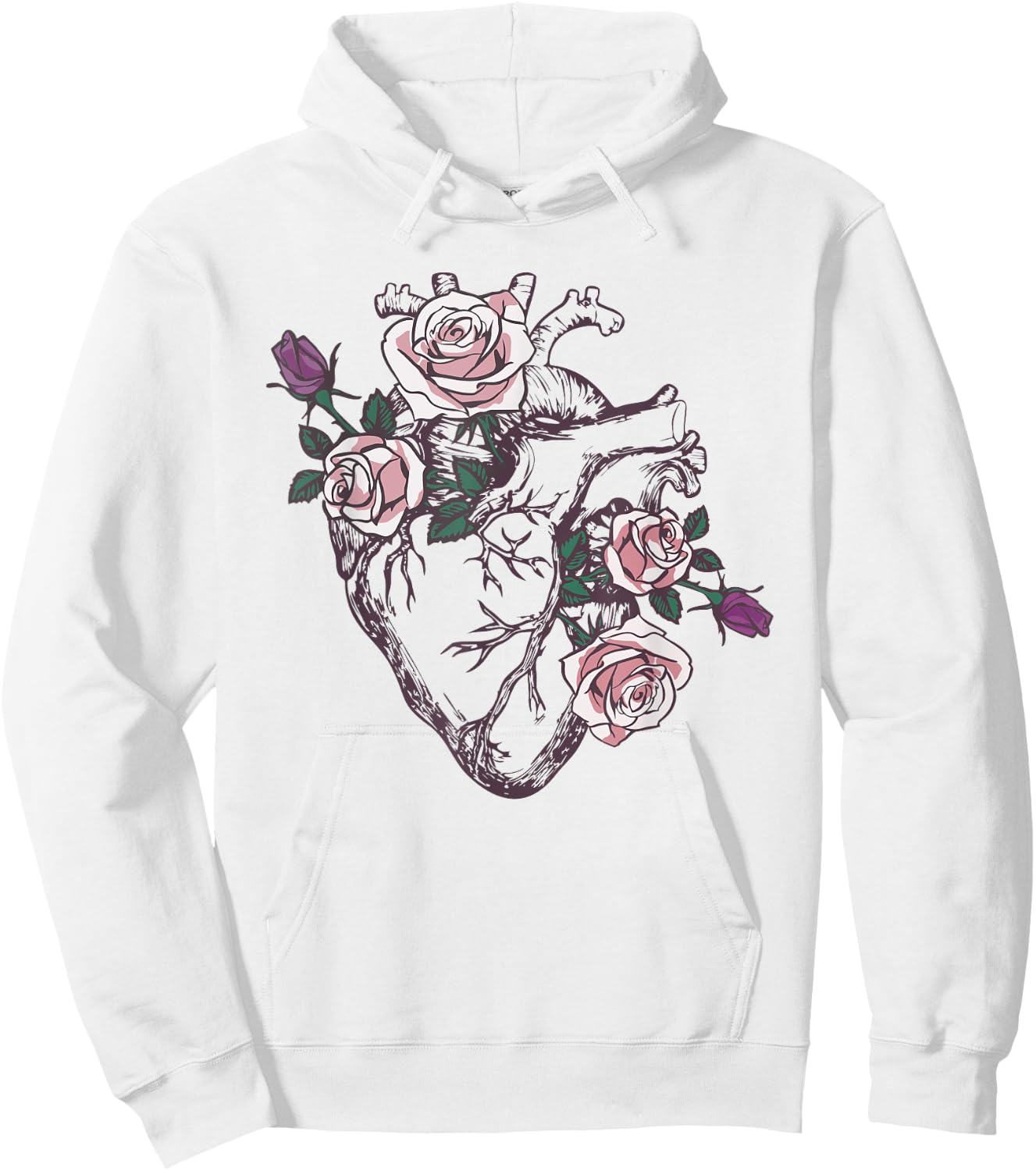 Anatomical Heart Floral Cute Roses Human Anatomy Love Nurse Hoodie - Hoodie | White
