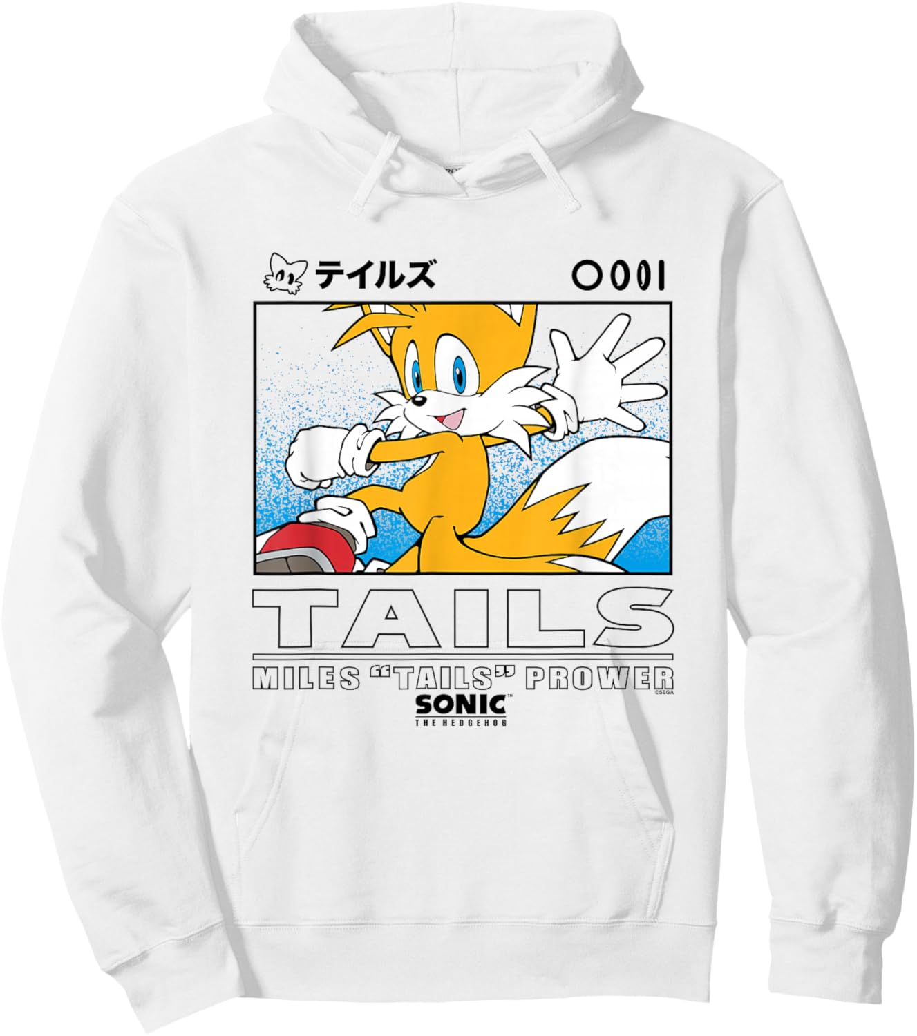 Sonic The Hedgehog Miles Tails Prower Kanji Portrait Hoodie - Hoodie | White