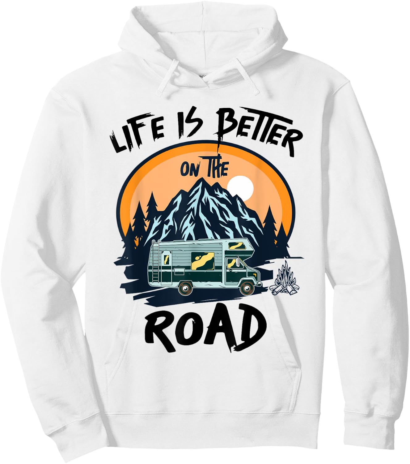 Life is Better on the Road Men, Women, Boys and Girls Travel Hoodie - Hoodie | White