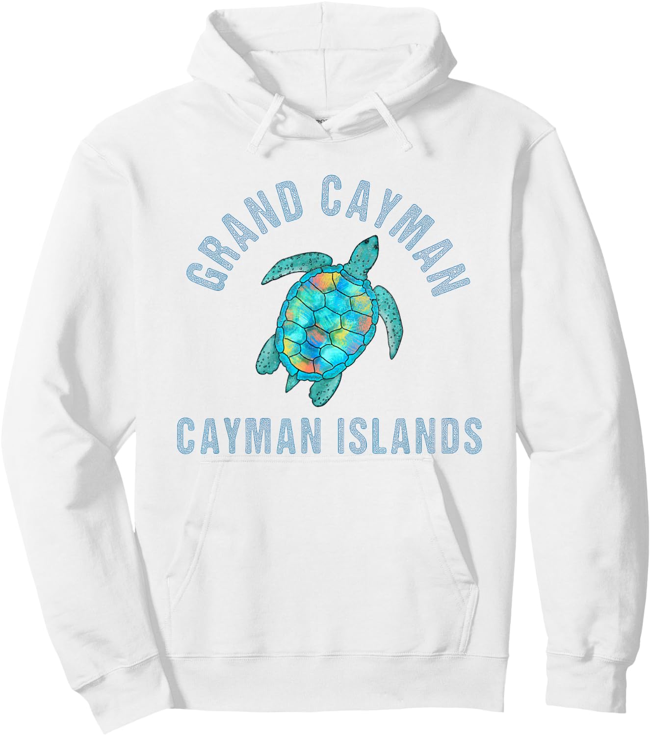 Grand Cayman Beach Design / Sea Turtle Illustration Gift Hoodie - Hoodie | White