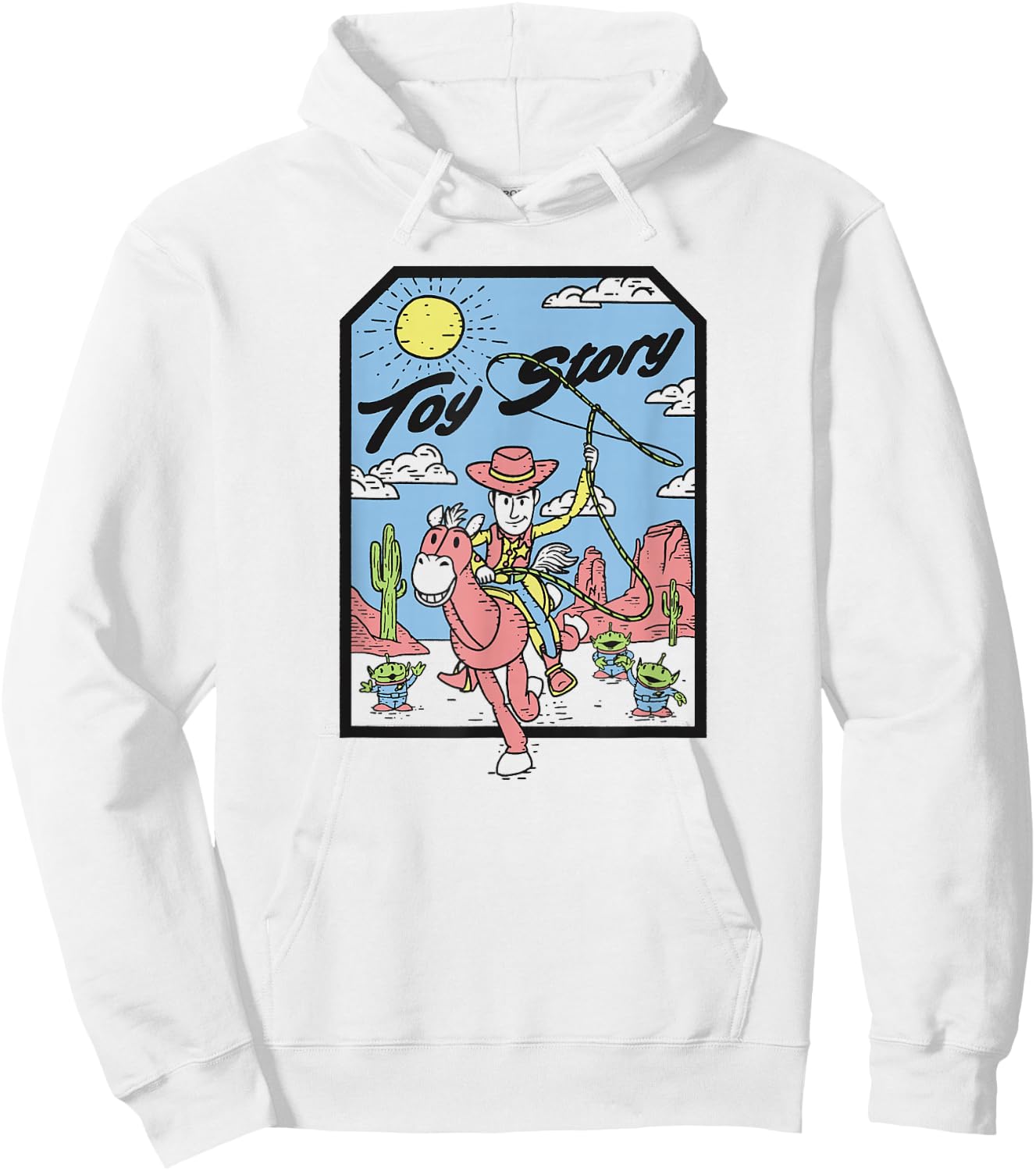 Disney Pixar Toy Story Woody & Bullseye Lasso Portrait Hoodie - Hoodie | White
