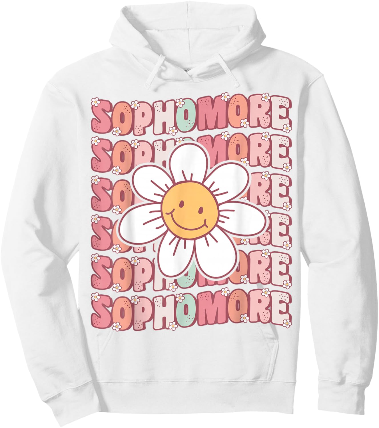 Groovy Sophomore Cute 10th Grade First Day of High School Hoodie - Hoodie | White
